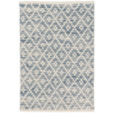 Melange Diamond Blue Handwoven Cotton Rug