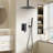 1-Spray Patterns 16 In. Dual Fixed And Handheld Shower Head 2.5 GPM In Matte Black