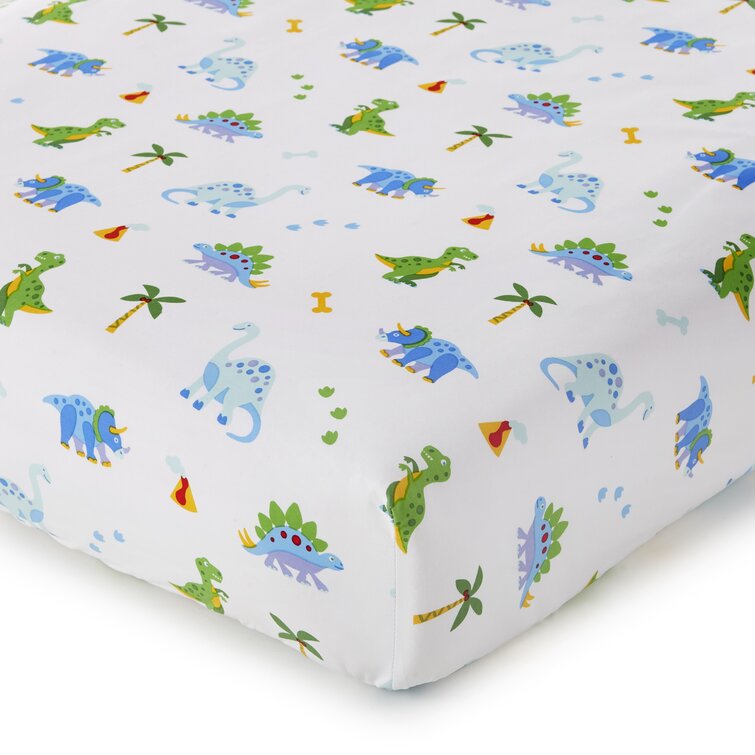 Blue/Green Animals 100% Cotton - Piece Standard Crib Fitted Sheet