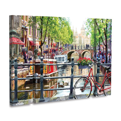 The Macneil Studio «Amsterdam Landscape», ensemble de 3 panneaux d'art