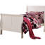Lit blanc, lit double en bois massif massif et construction traditionnelle, compartiment de rangement ajouté-676462528