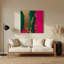 Art mural abstrait en métal sur fond rouge 47-1122855787
