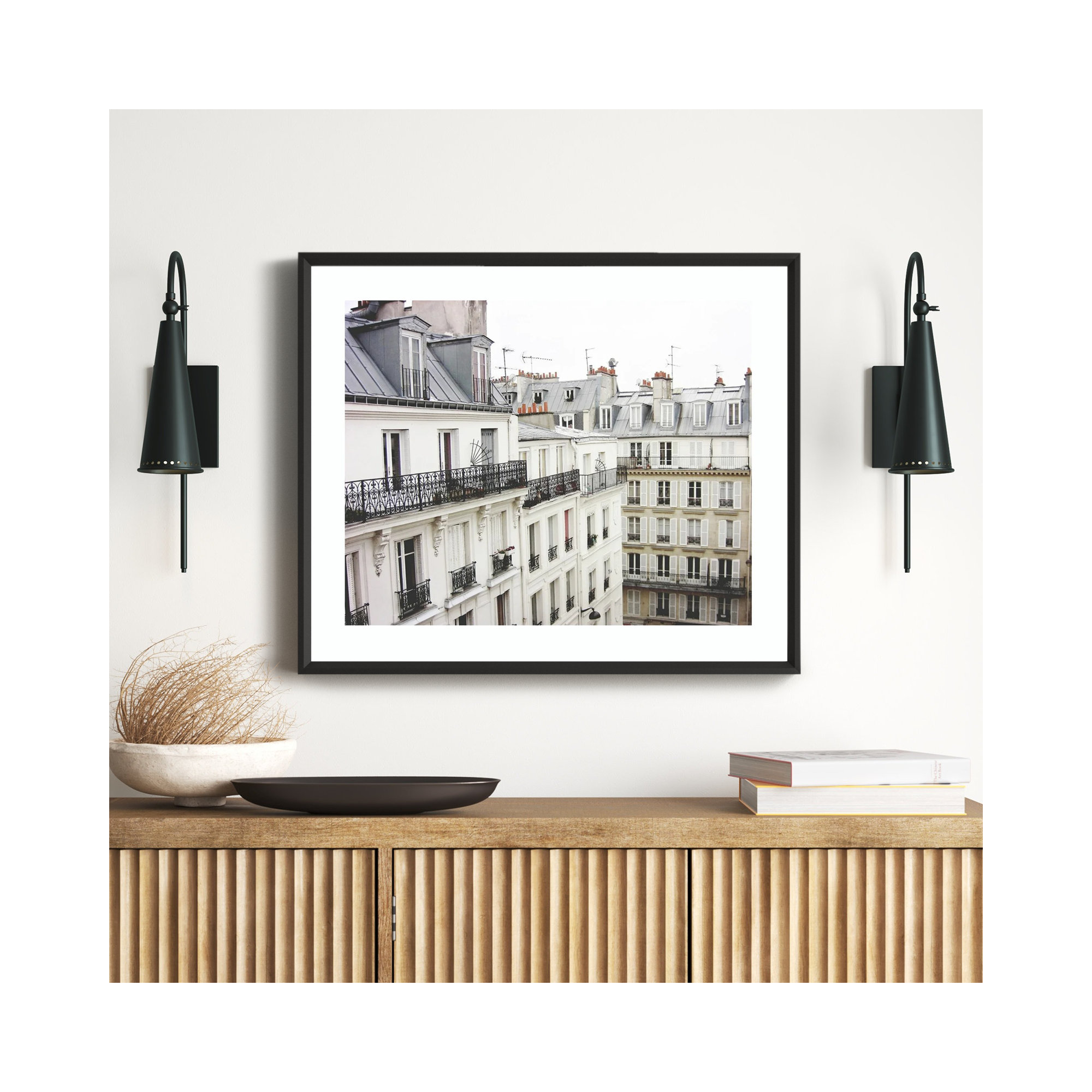 Montmartre by Lupen Grainne, 28" H x 33" W, Black Framed