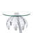 Brealynn 24.75" Mid-Century Vintage Glass Top Metal Palm Tree End Table