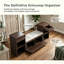 Armoire de rangement en U en forme de couloir, conception multifonctionnelle, avec coussin, compartiments de rangement, tiroirs et tablettes ouvertes, design rétro, brun-129181751