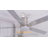 Stylish 52" Indoor Brushed Nickel Flush Mount Ceiling Fan With LED Light, Remote Control and Quite DC Motor-23158809-23158811
