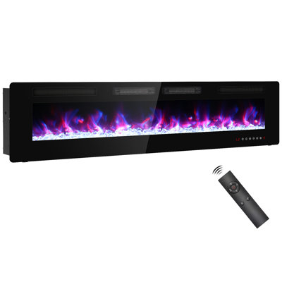 Brayden Studio Black Electric Fireplace with 5000 BTU
