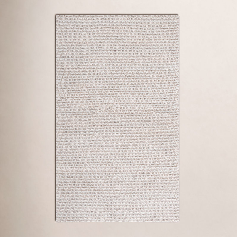 Elle Handmade Ivory Rug, Rectangle 4' x 6'