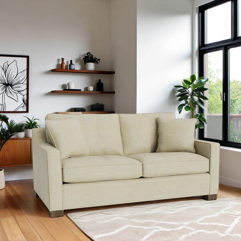 Aceyon Upholstered 71'' Sleeper Sofa, Walnut, Entice Honey