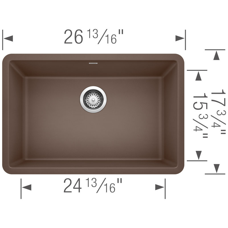 Évier de cuisine encastré à simple cuve 27 "Precis SILGRANIT - Café, Brun café