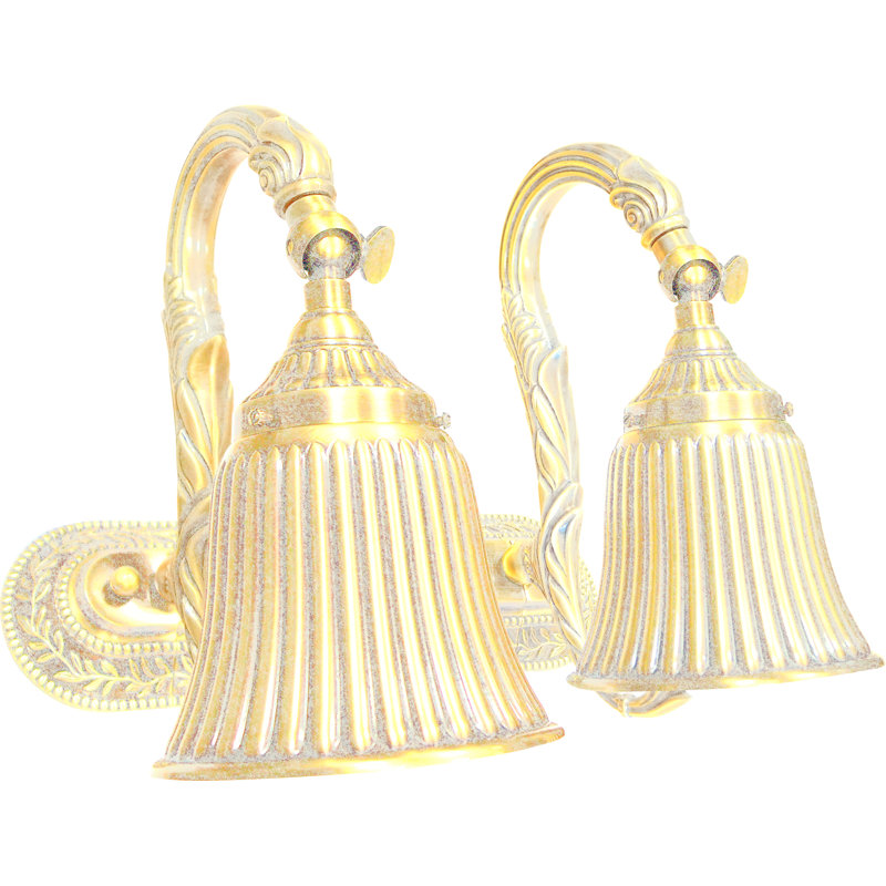 Fetzer Solid Brass LED Spotlight, White Patina Gold