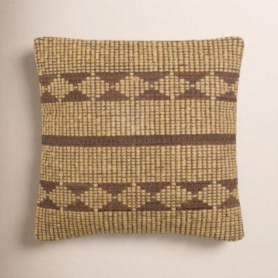 Twareg Geometric Jute / Sisal Throw Pillow