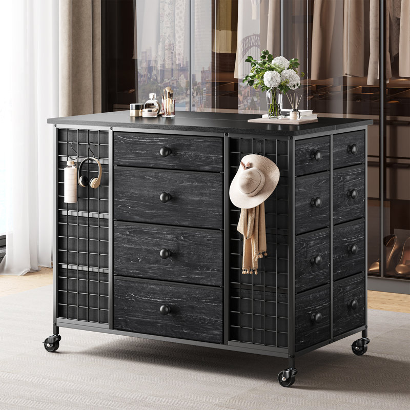 24-drawer Storage Island Dresser - High-capacity Organizer For Bedrooms, Closets & Small Spaces, Black