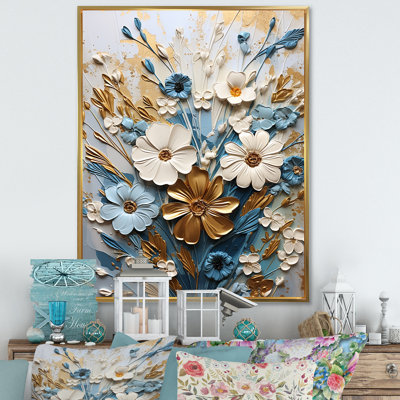 Rêves de fleurs dorées et blanches dorées III