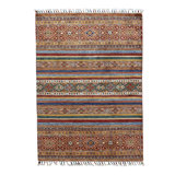 Hand Knotted Ikat Area Rug in Ivory