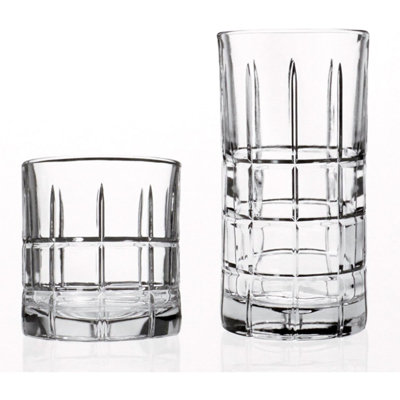 Ensemble de verres à boire Manchester, 16 pièces (8 verres à whisky et 8 verres à gobelet)