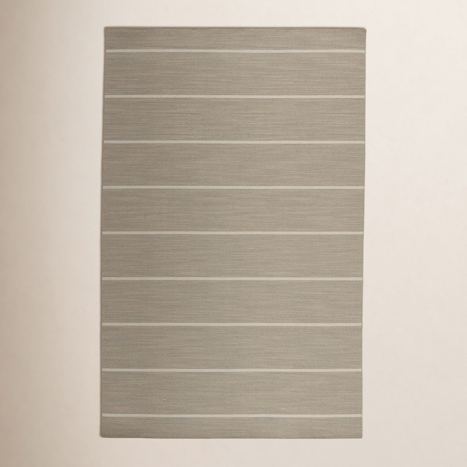 Creekmont Brown Light Gray Hand-Woven Wool Rug, Rectangle 5' x 8'