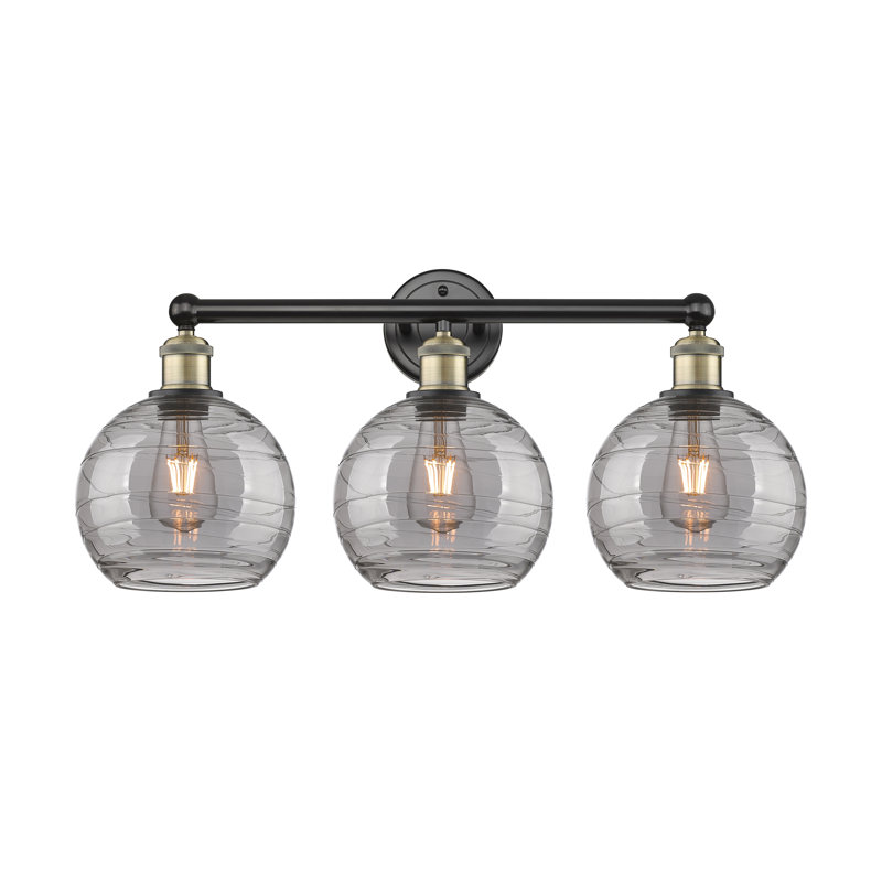 Essex 3 - Light Dimmable Vanity Light, Black Antique Brass, Light Smoke