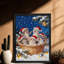 Cadre noir avec adorables chatons de Noël-121052926