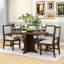 Ensemble de table de salle à manger extensible 5 pièces avec rallonge et chaises rembourrées Farmhouse-154564187