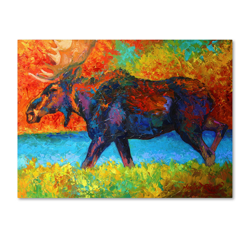 Art mural sur toile tendue - «Rose Moose III 1» de Marion Rose pour décoration de salon, de chambre à coucher ou de bureau - 14 x 19