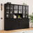 71" H X 78.8" W Bookcase Cabinet With Glass Doors And Large Storage Drawers(2C+E)-460881355