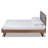 Artesha Mid-Century Modern Light Grey Fabric Upholstered And Ash Walnut Finished Wood King Size Platform Bed-671352809-769695771