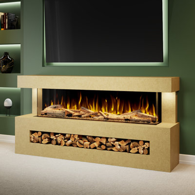 Corrigan Studio 193cm W Clear Electric Fireplace with 5000 BTU