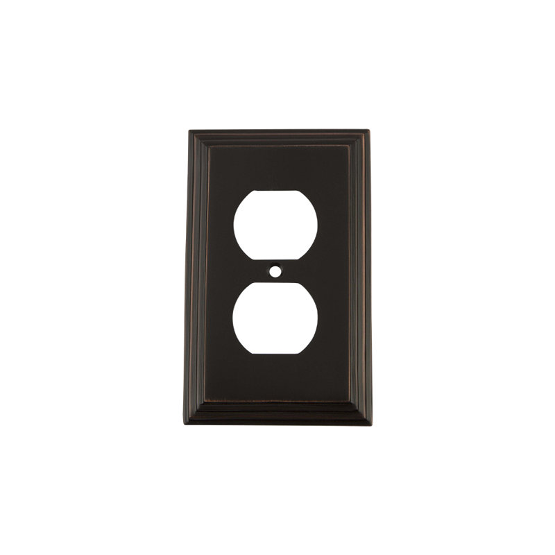 Deco 1-Gang Duplex Outlet Wall Plate, Timeless Bronze