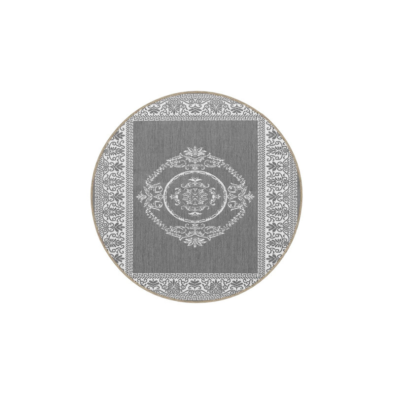 Tapis tissé rond lavable à motif traditionnel, Sous-tapis rectangulaire 3 pi 11 po x 5 pi 11 po i