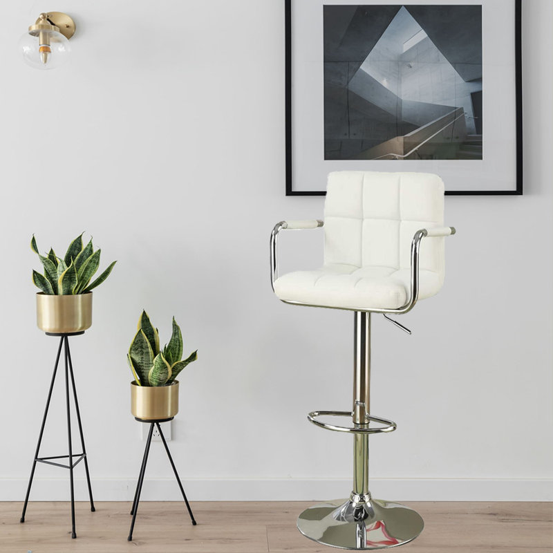 Tabouret pivotant à hauteur réglable, Blanc