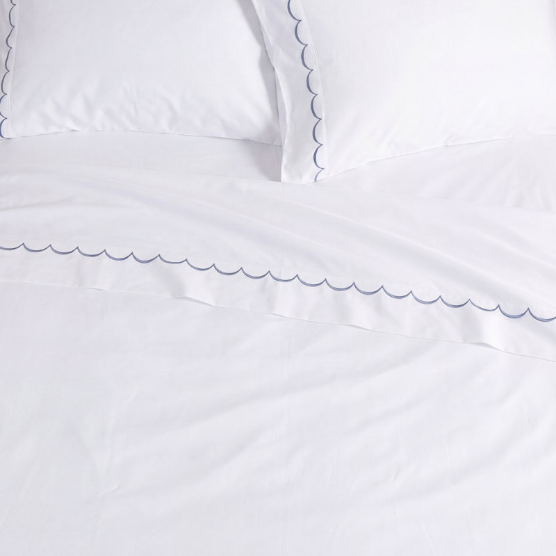 Mirena 600 Thread Count Brushed Cotton Sateen Pillowcase, Blue, Standard