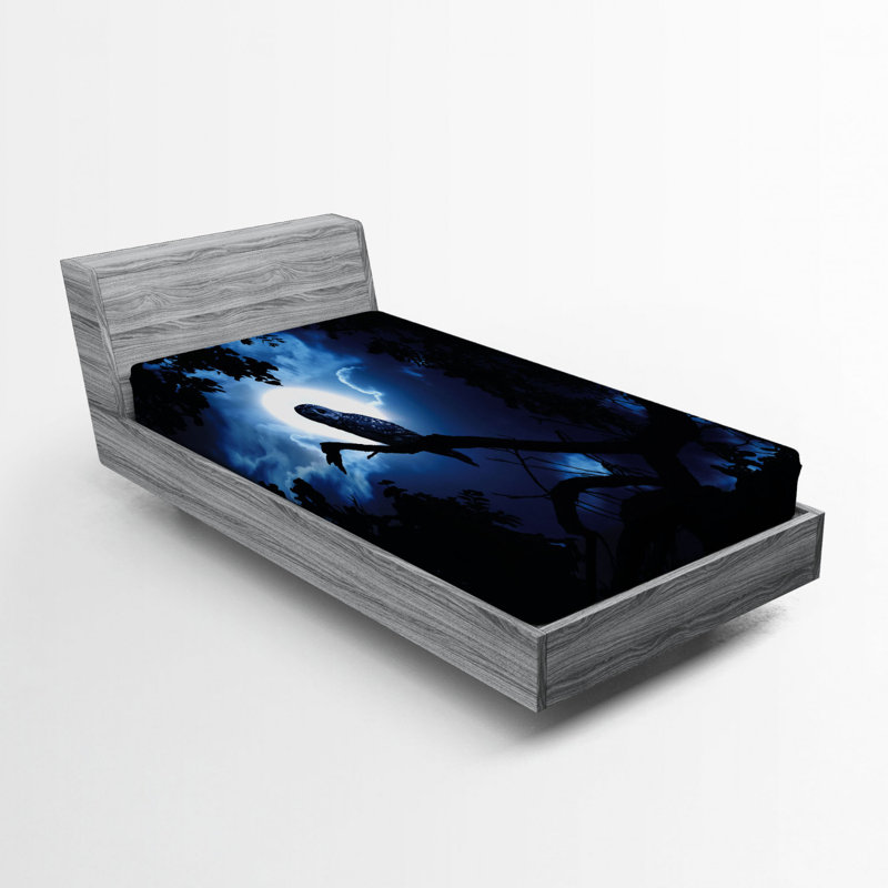 Night Forest Microfiber Fitted Sheet, Twin Fitted Sheet