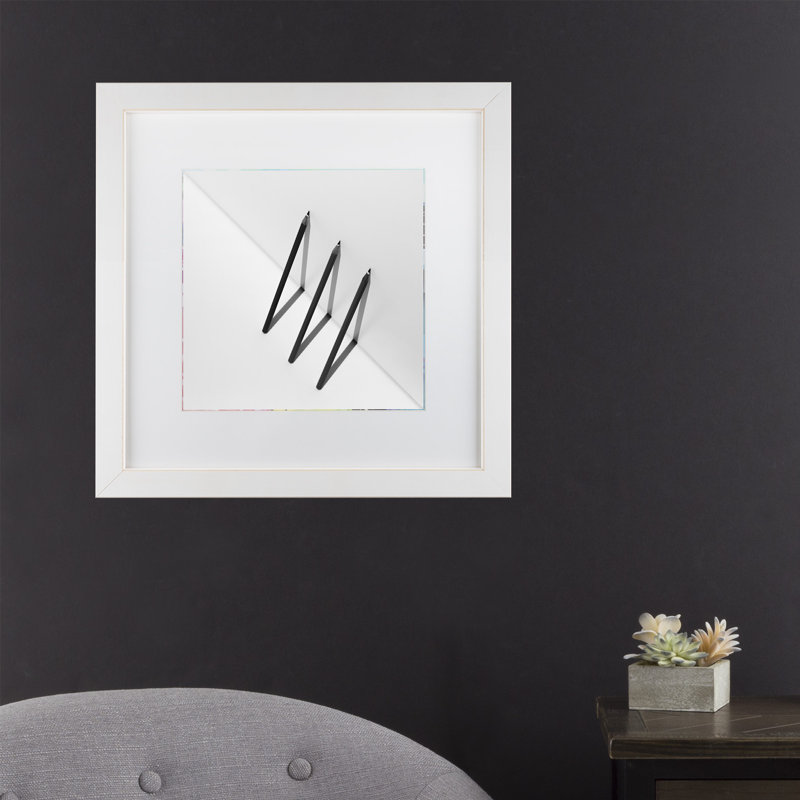 « triangles », reproduction d’impression sur toile, H 35 po x l 35 po x P 2 po, Pas de tapis, Toile tendue