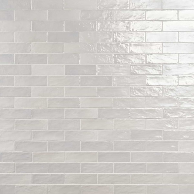 Montauk 2x8 Mixed Finish Ceramic Tile, Gin White