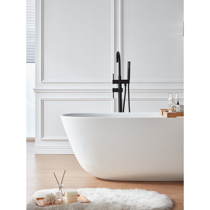 71'' x 35.43'' Freestanding Soaking Solid Surface Bathtub