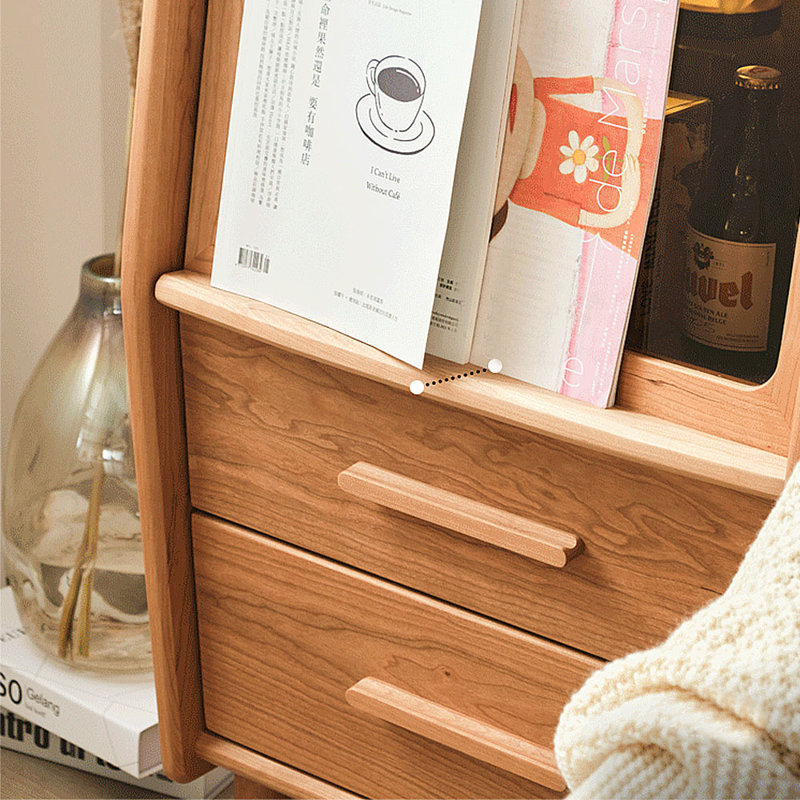 Petite armoire de rangement en verre, Brun