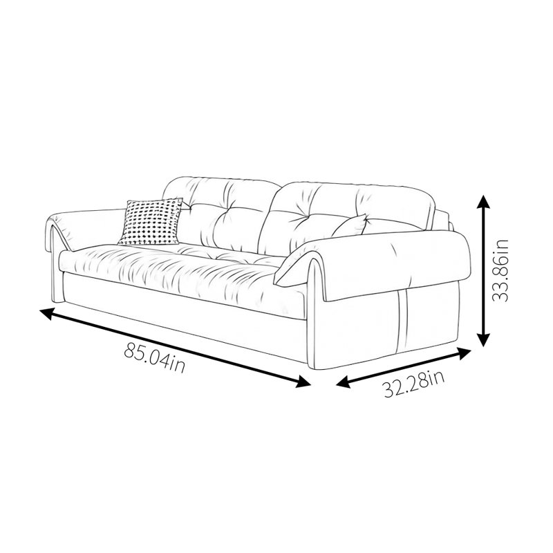 Canapé français rétro, H 33,86 po x l 85,04 po x P 32,28 po