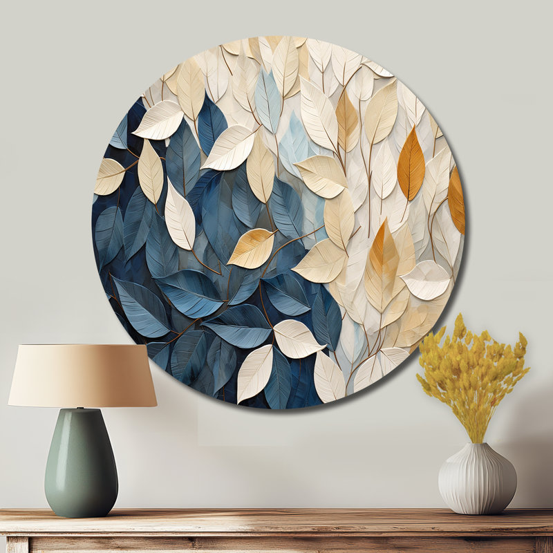 Milner - art mural floral rond en métal, H 36 po x l 36 po