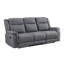 Canapé inclinable manuel double Lenny, microfibre grise, mousse, 86 pouces