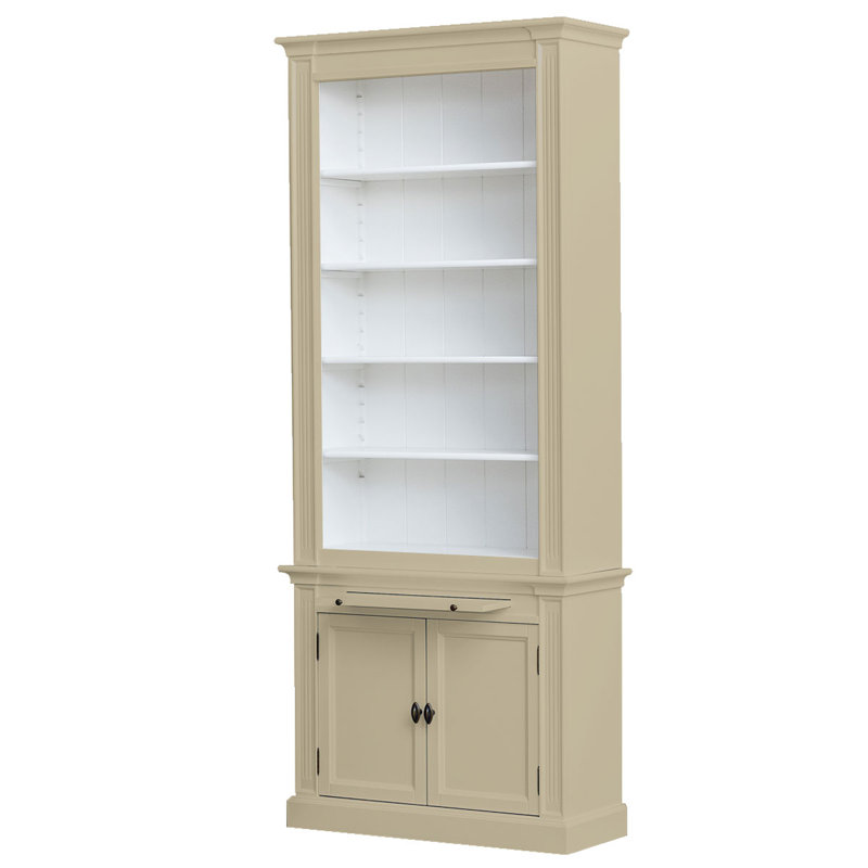 Mckernan 240cm H x 100cm W Solid Wood Library Bookcase, Beige