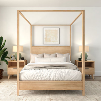 Haven Canopy Bed with Square Post and Wood Headboard