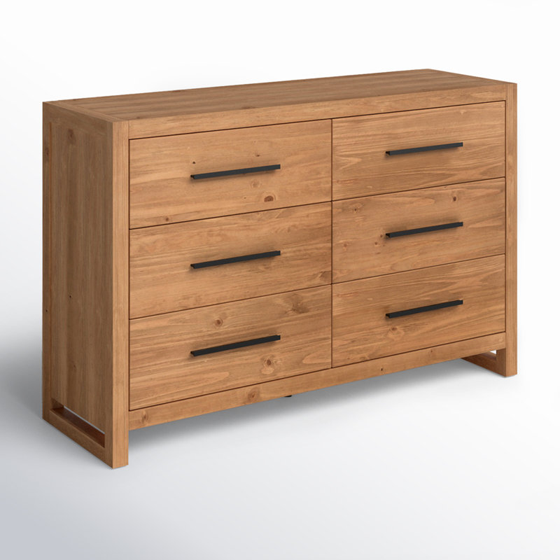 Commode 6 tiroirs Modica, Brun naturel
