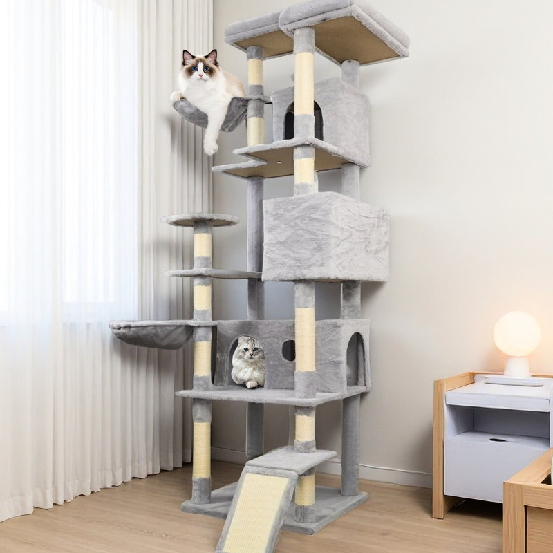 84 - Tour d'arbre à chat, Grosse, Gratteuse, Plateforme supérieure, Grange, Plusieurs plateformes, Condos, Grattoirs, Divertissements, Plusieurs chats