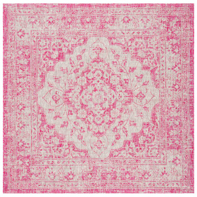 Tapis intérieur / extérieur rose / crème Arneshia