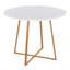 Table de salle à manger en bois naturel transfert et bois aggloméré blanc-1323667355