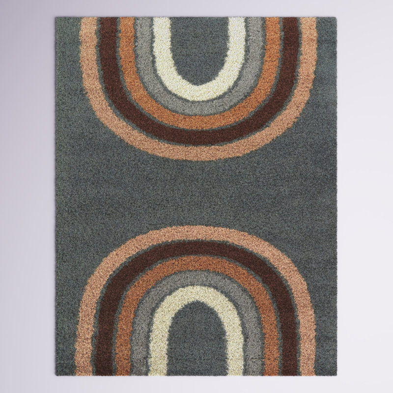 Tapis à poils longs Alderete, Rectangle 7 pi 10 po x 10 pi, Crème, crème