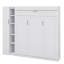 Grand lit escamotable mural avec tablettes, garde-robe et éclairage DEL-184601550-184601551
