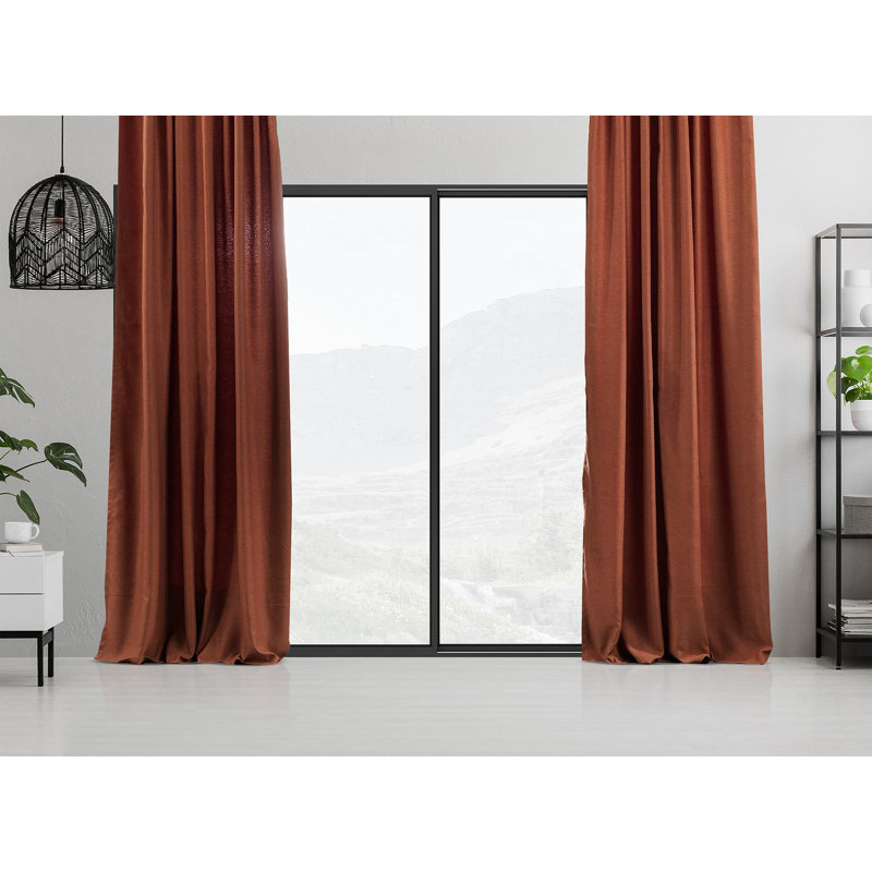 Blackout Single Curtain Panel, Brick, 260cm Width x 265cm Drop