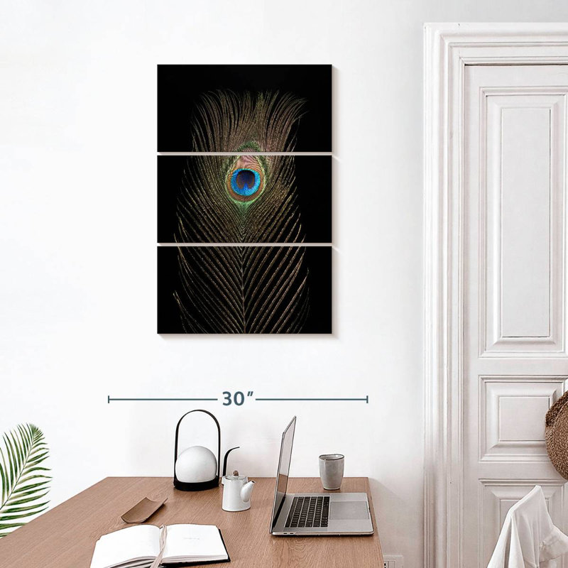 Brampt Posh Peacock Feather, 32" H x 20" W